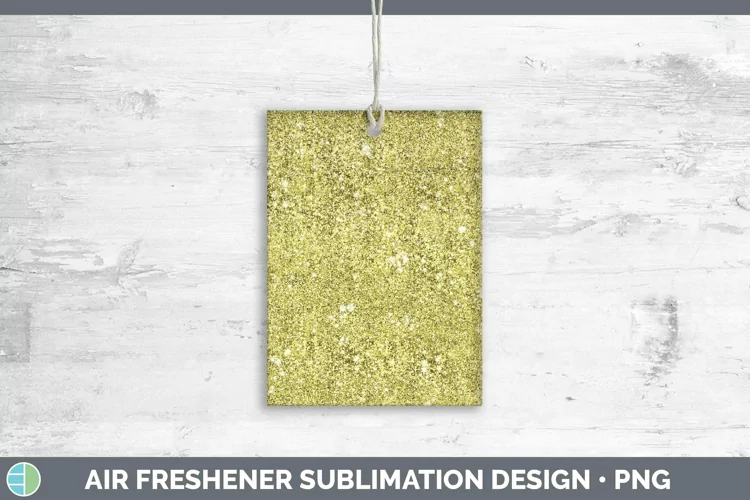 Glitter Yellow Air Freshener Sublimation Car Freshener Desig