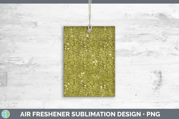 Glitter Yellow Air Freshener Sublimation Car Freshener Desig