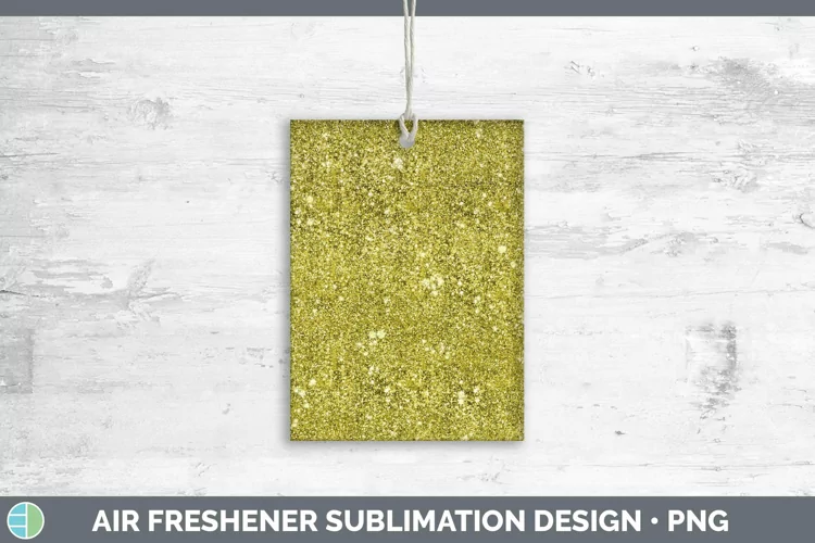 Glitter Yellow Air Freshener Sublimation Car Freshener Desig
