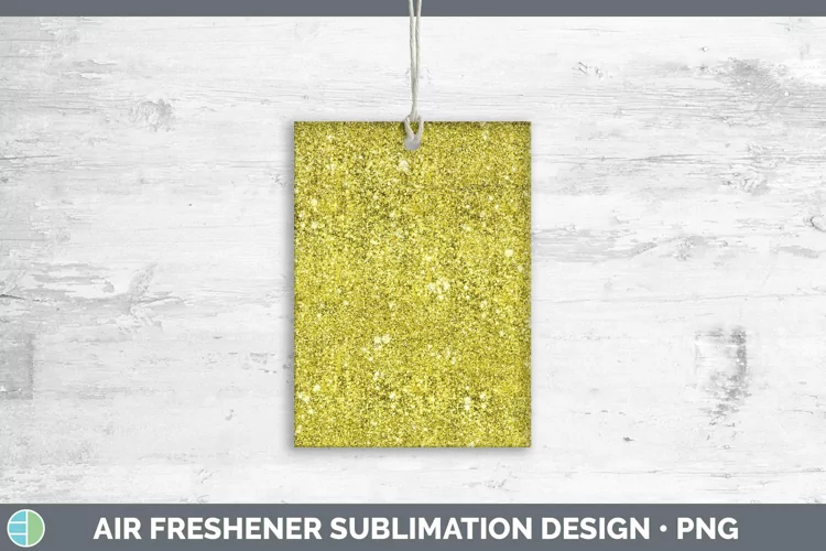 Glitter Yellow Air Freshener Sublimation Car Freshener Desig