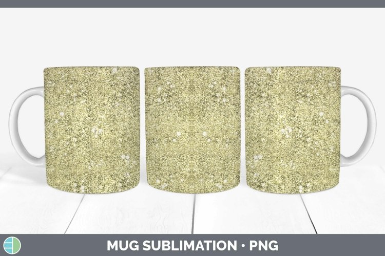 Glitter Yellow Mug Wrap Sublimation Coffee Cup Designs