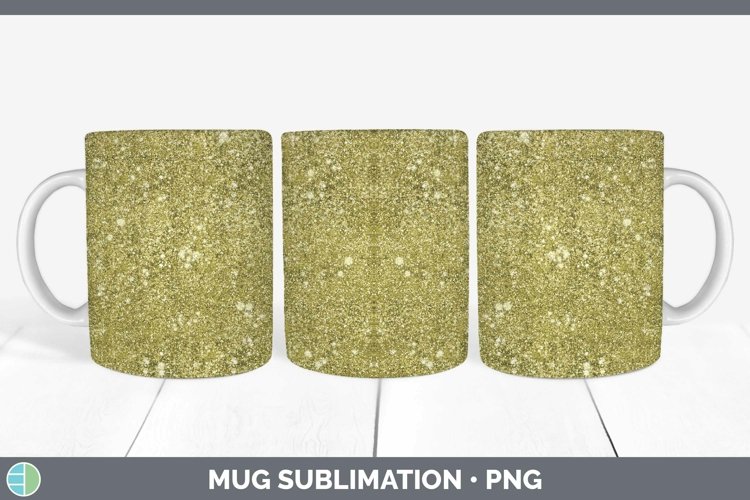 Glitter Yellow Mug Wrap Sublimation Coffee Cup Designs