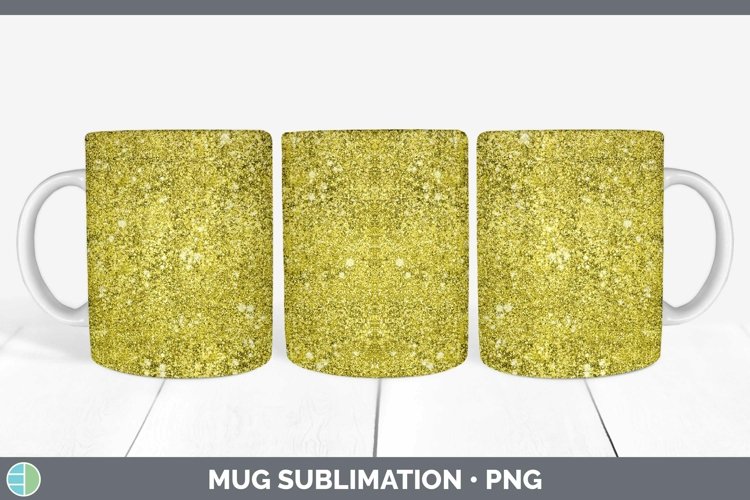 Glitter Yellow Mug Wrap Sublimation Coffee Cup Designs