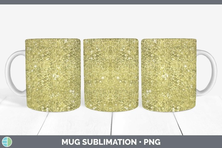 Glitter Yellow Mug Wrap Sublimation Coffee Cup Designs