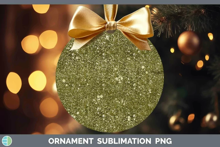 Glitter Yellow Ornament Sublimation Bauble Designs