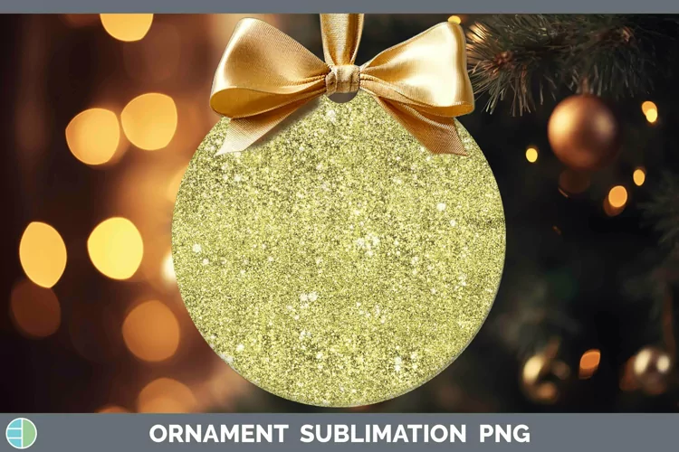 Glitter Yellow Ornament Sublimation Bauble Designs