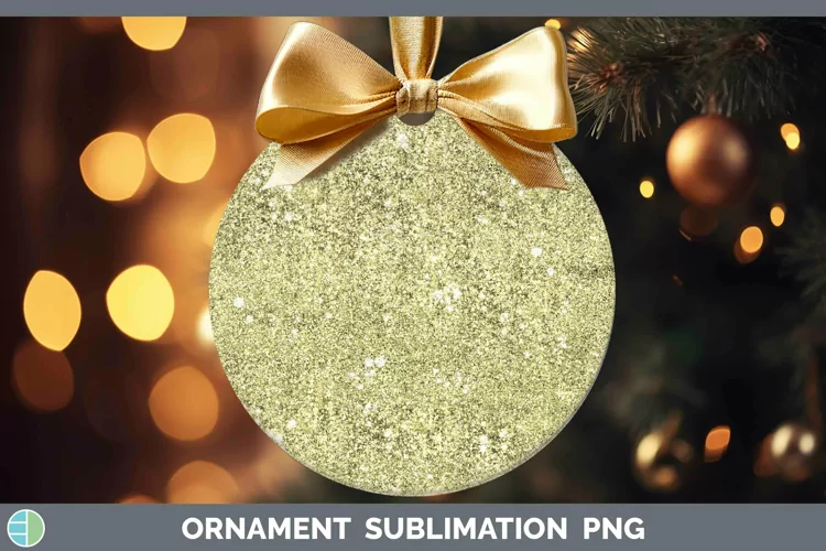 Glitter Yellow Ornament Sublimation Bauble Designs