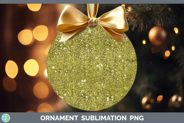 Glitter Yellow Ornament Sublimation Bauble Designs