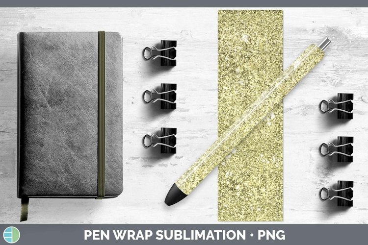 Glitter Yellow Pen Wrap Sublimation Epoxy Pen Designs