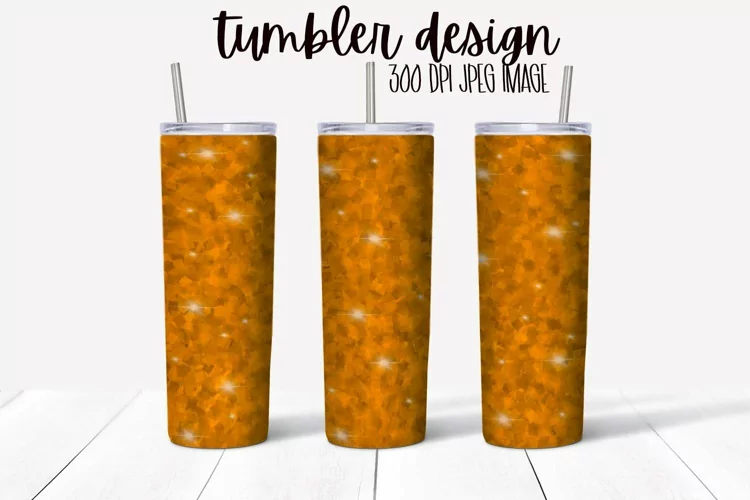 Tumbler Wrap Design - Glitter Chunky Gold