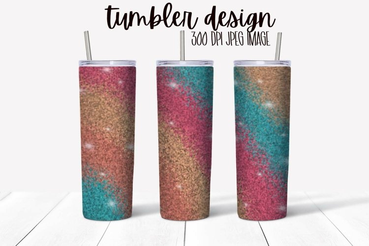 Tumbler Wrap Design - Glitter Pastel Rainbow