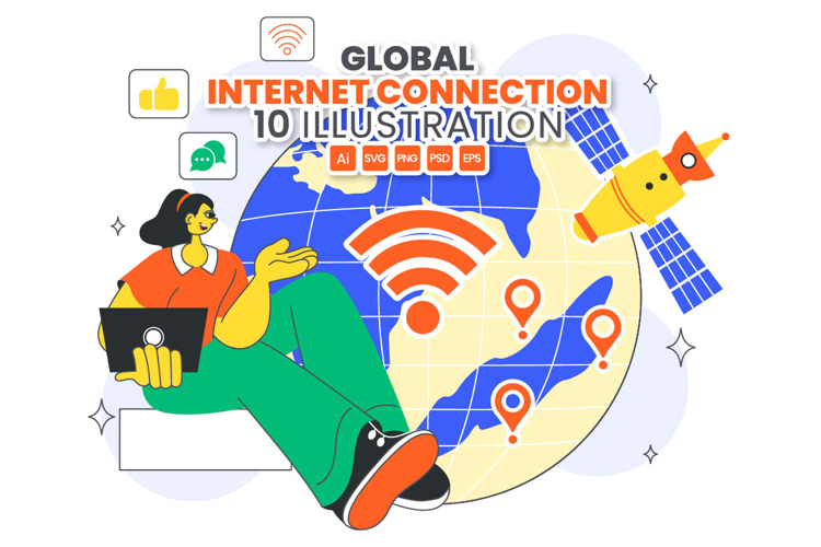10 Global Internet Connection Illustration