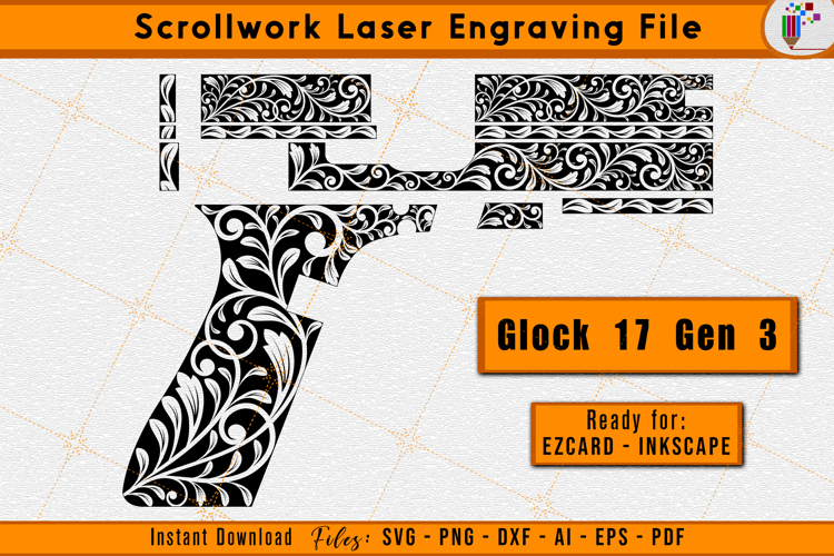 Glock 17 gen 3 Scrollwork Firearms Laser Engraving file