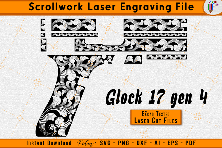 Glock 17 Gen 4 | Scrollwork Firearms Laser Engraving Design