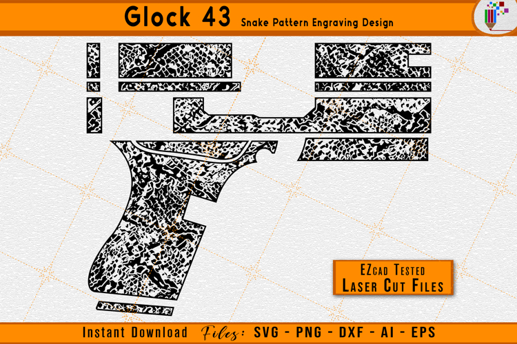 Glock 43 Snake Pattern Firearms Gun Laser Engraving Design