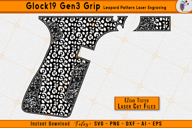 Glock19 Gen3 Grip Leopard Pattern Firearms Laser Engraving