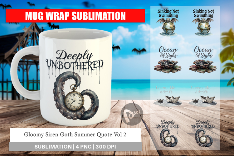 Gloomy Siren Goth Summer Mug Wrap