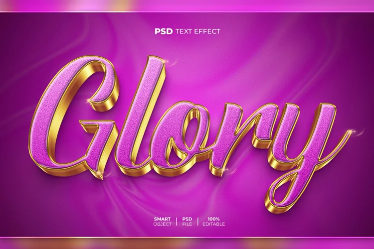 Glory 3D editable text effect