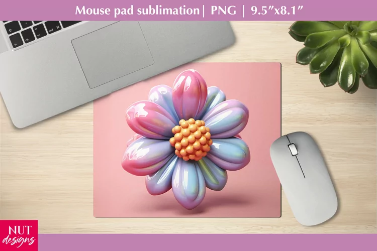 3D summer Mouse pad design, Glossy flower mousepad design