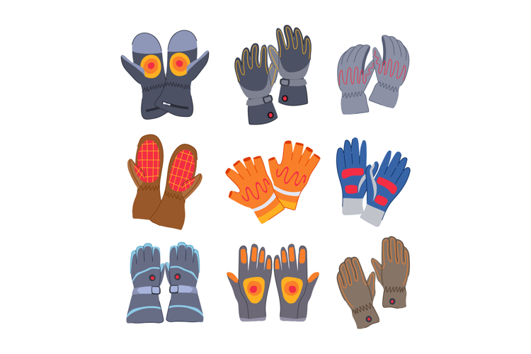 gloves heated set cartoon