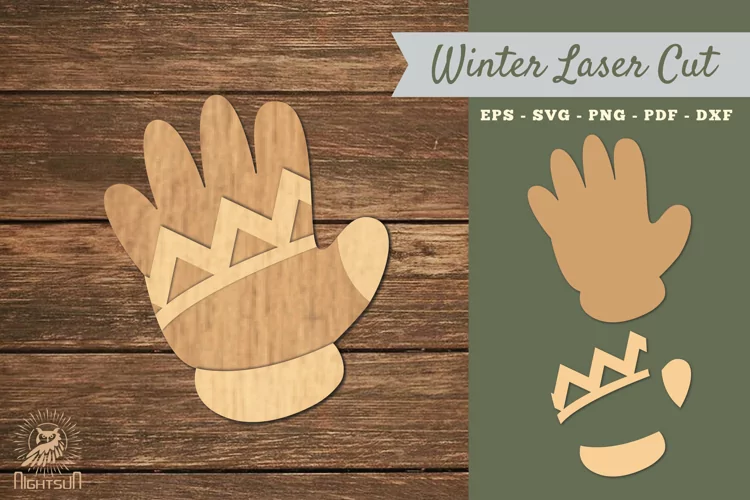 Gloves Laser Cut Decoration SVG 3