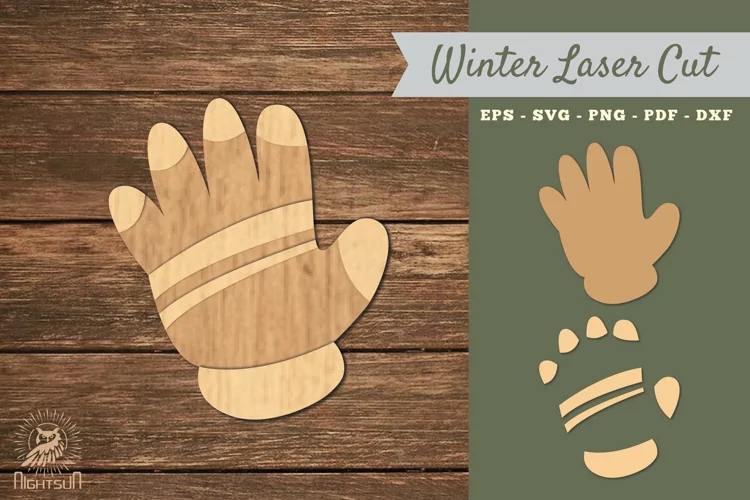 Gloves Laser Cut Decoration SVG 4