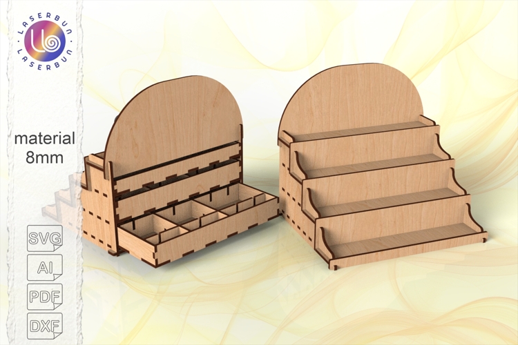 Heavy Duty Laser Display Stand with Drawers SVG