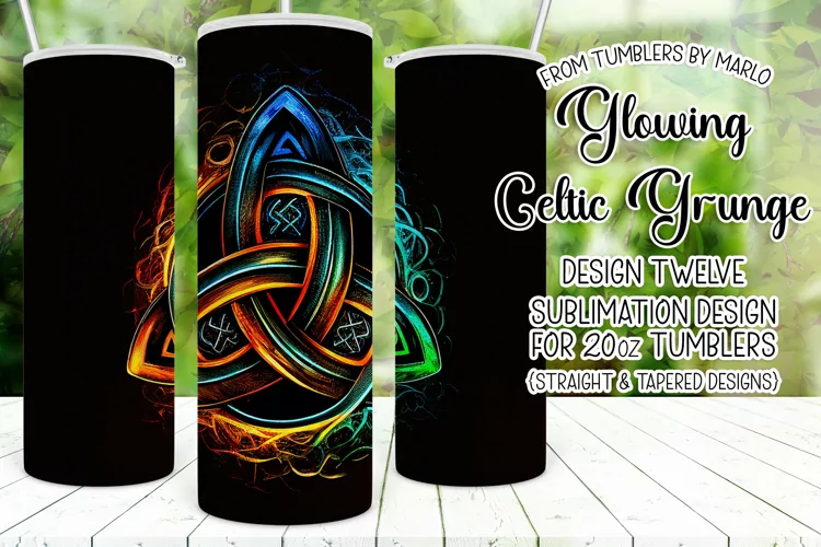 Celtic Tumbler, Glowing Celtic Symbol 20oz Tumbler Design 12
