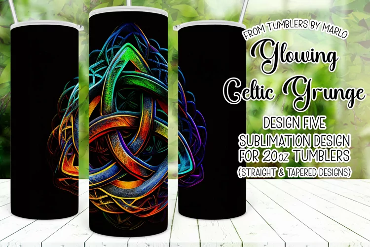 Celtic Tumbler, Glowing Celtic Symbol 20oz Tumbler Design 5