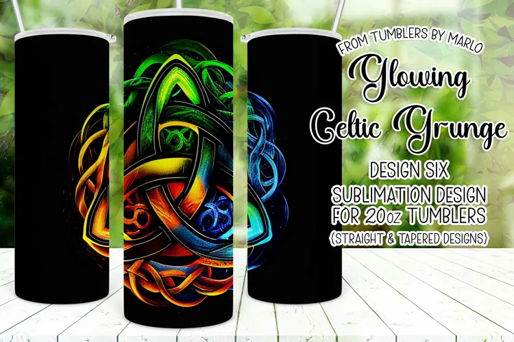 Celtic Tumbler, Glowing Celtic Symbol 20oz Tumbler Design 6