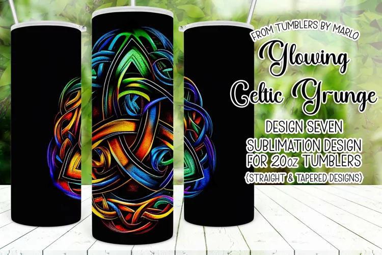 Celtic Tumbler, Glowing Celtic Symbol 20oz Tumbler Design 7