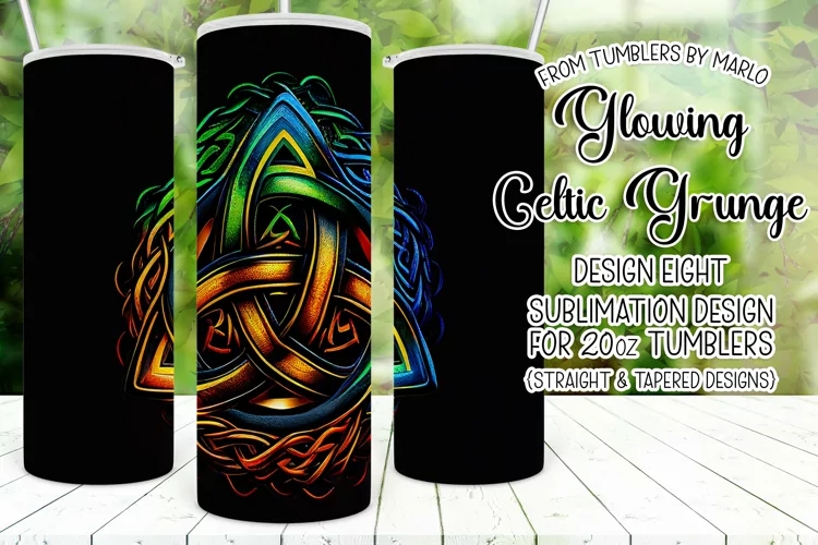 Celtic Tumbler, Glowing Celtic Symbol 20oz Tumbler Design 8