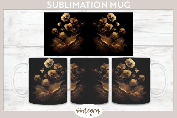 Glowing Pansies v1 Mug Wrap Sublimation example image 1