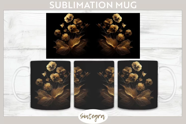Glowing Pansies v1 Mug Wrap Sublimation