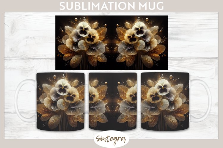 Glowing Pansies v3 Mug Wrap Sublimation example image 1