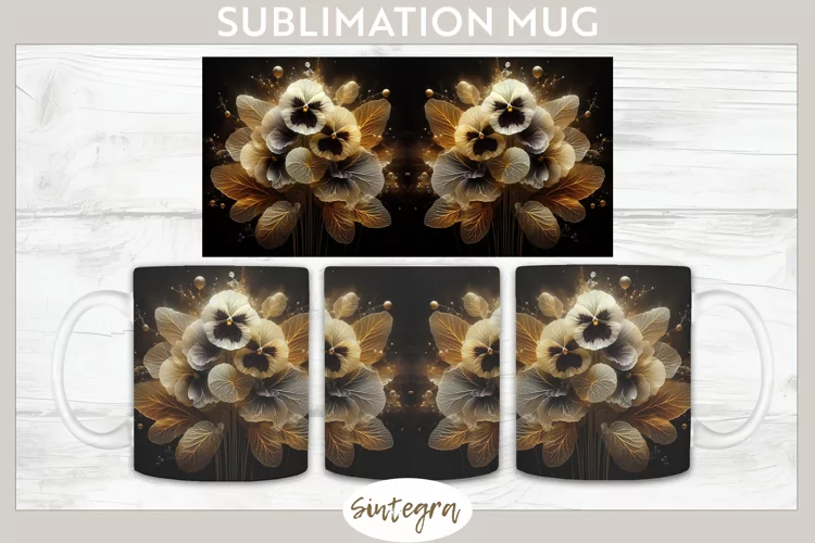 Glowing Pansies v3 Mug Wrap Sublimation