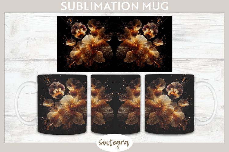 Glowing Pansies v4 Mug Wrap Sublimation example image 1