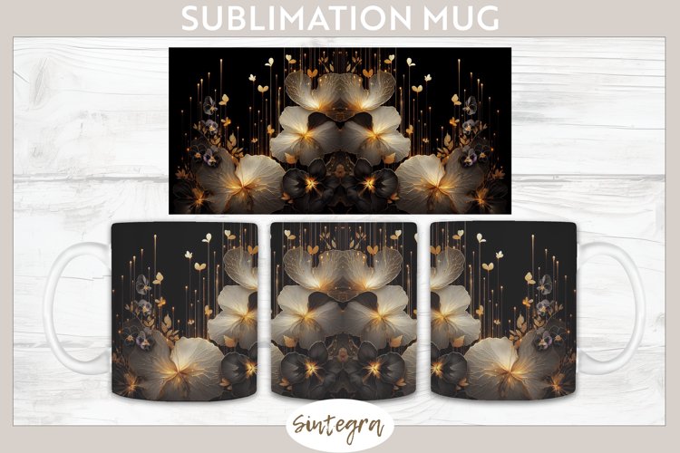 Glowing Pansies v8 Mug Wrap Sublimation example image 1