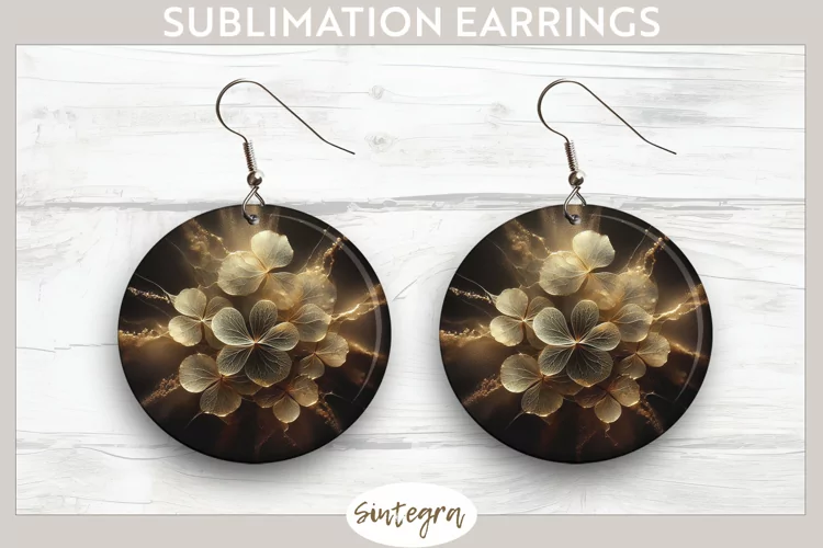 Glowing Periwinkles v1 Round Earrings Sublimation
