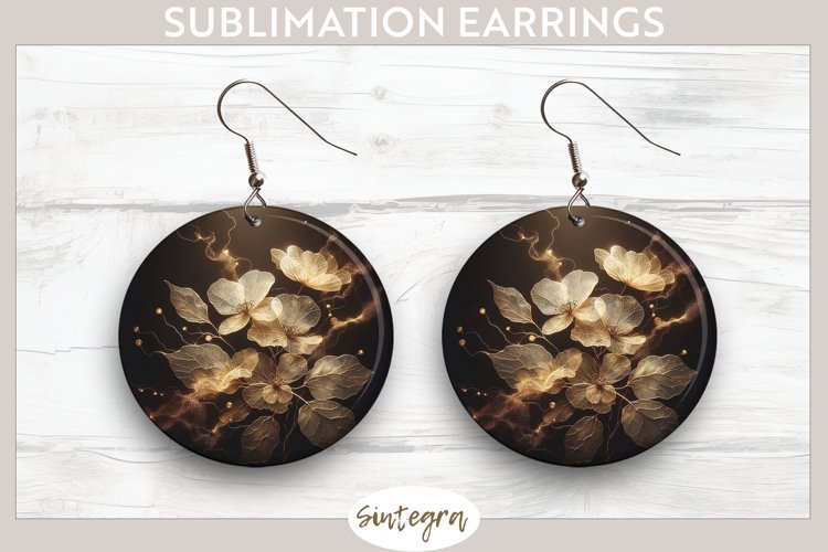 Glowing Periwinkles v2 Round Earrings Sublimation example image 1