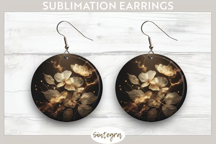 Glowing Periwinkles v2 Round Earrings Sublimation
