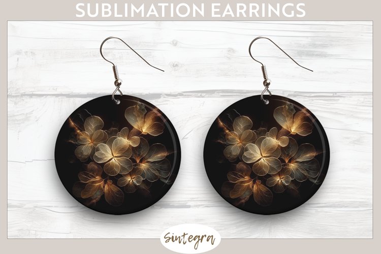 Glowing Periwinkles v3 Round Earrings Sublimation example image 1