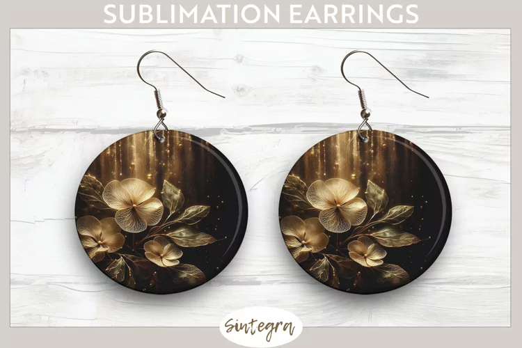 Glowing Periwinkles v4 Round Earrings Sublimation