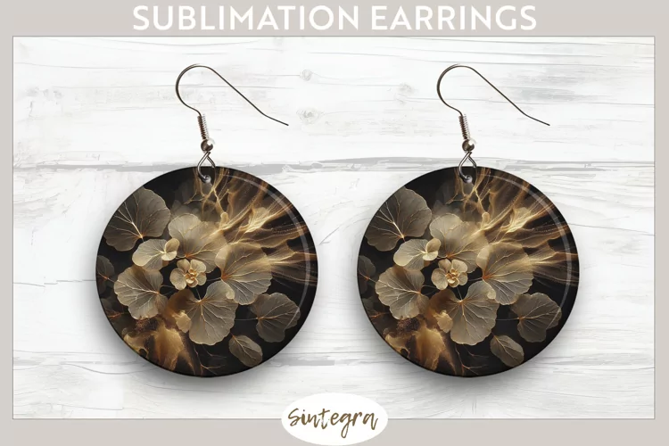 Glowing Periwinkles v6 Round Earrings Sublimation