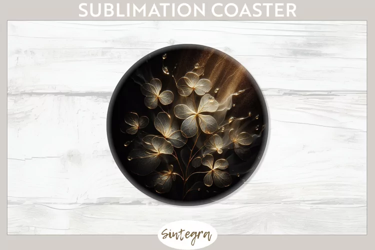 Glowing Periwinkles v8 Round Coaster Sublimation