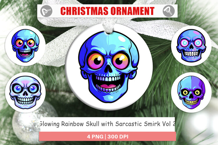 Ornament Rainbow Skull Smirk example image 1