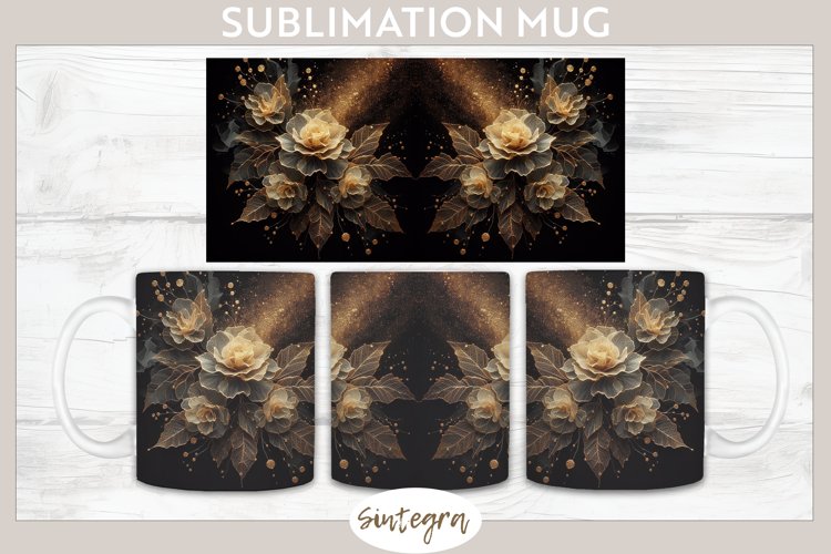 Glowing Roses v1 Mug Wrap Sublimation example image 1
