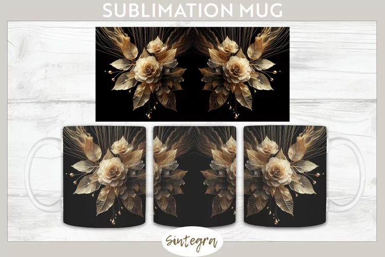 Glowing Roses v2 Mug Wrap Sublimation