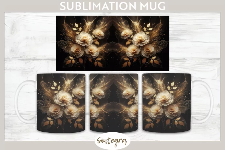 Glowing Roses v3 Mug Wrap Sublimation