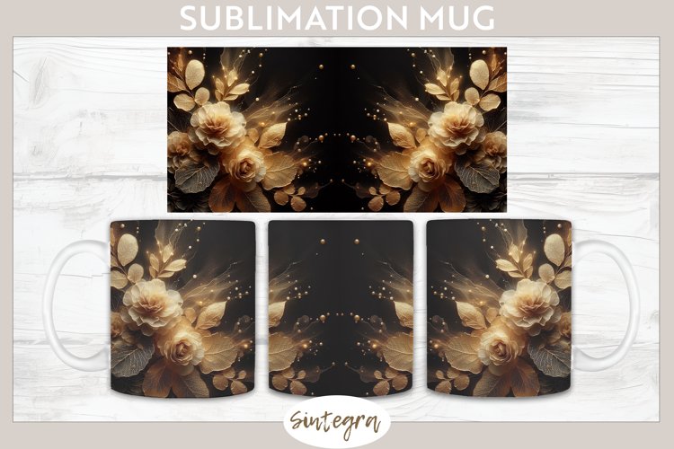Glowing Roses v5 Mug Wrap Sublimation example image 1